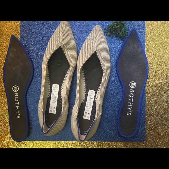 ROTHY'S GREY BLUE HALO RETIRED POINTED Flats LUX - Picture 8 of 13